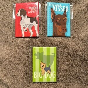Dog-Themed Magnet Set - Red, Blue, Green